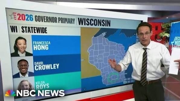 Wisconsin governor race 2026 candidates campaign event illustration